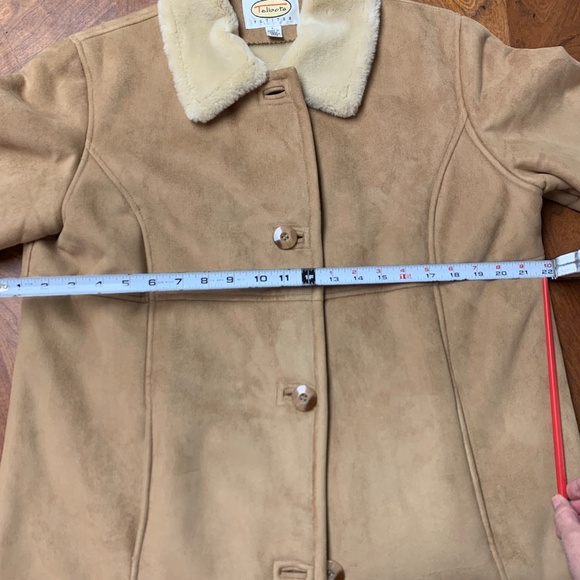 Talbots Faux Shearling Lined Full Length Coat with Buttons Petite L - Picture 6 of 10